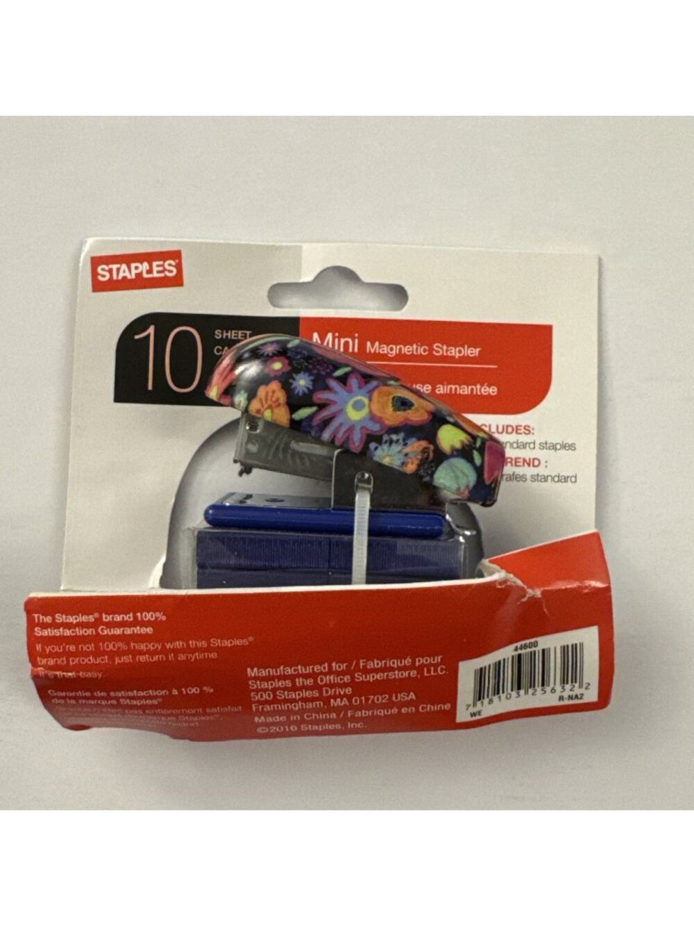 Staples Mini Magnetic Stapler Floral 1000 Standard Staples & Remover New HM1
